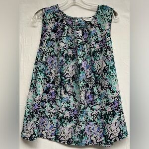 Artistic Abstract Print Tank XL Christopher & Banks  Painterly Shell Spring Fun!